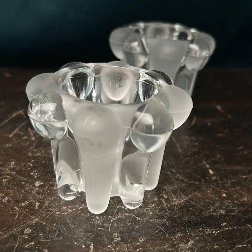 Mid Century Brutalist Reims France Candle Holders Set of 2